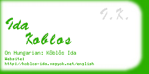 ida koblos business card